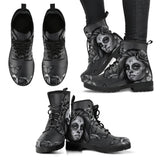 Black and White Calavera Boots