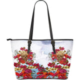 Flower Skull Leather Tote