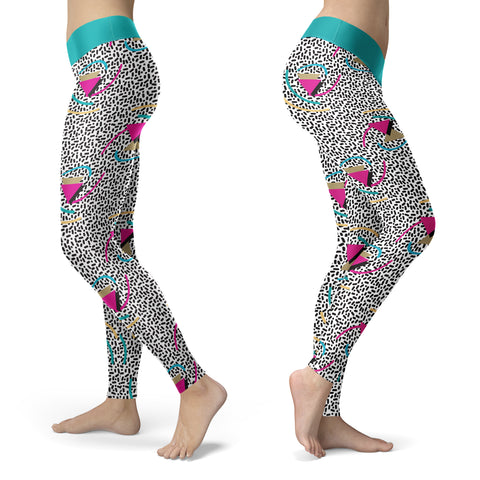 Abstract Memphis Style Leggings