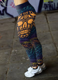 Surfing Skull Ornamental Leggings