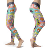 Cat Emoji Faces Colorful Leggings