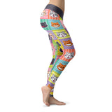 Cat Emoji Faces Colorful Leggings
