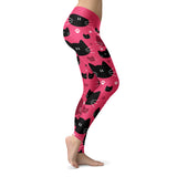 Cute Black Cat with Pink Leggings