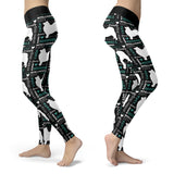 Cute Samoyed Dog Black Leggings