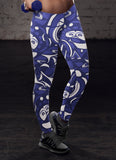 Blue and White Native Pattern Leggings