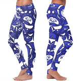 Blue and White Native Pattern Leggings