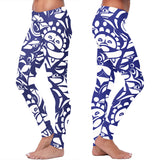 White and Blue Native Pattern Leggings