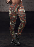 Brown and Orange Native Pattern Leggings