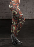 Brown and Orange Native Pattern Leggings