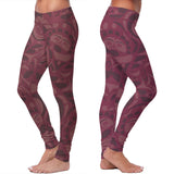Burgundy Native Pattern Leggings