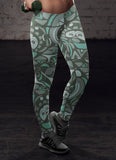 Green Native Pattern Leggings