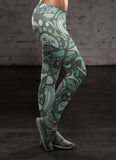 Green Native Pattern Leggings