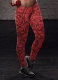 Red Native Pattern Leggings