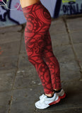 Red Native Pattern Leggings