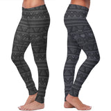 Black Native Bird Pattern Leggings
