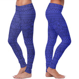 Blue Native Bird Pattern Leggings