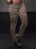 Brown and Orange Native Bird Pattern Leggings