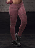 Burgundy Native Bird Pattern Leggings