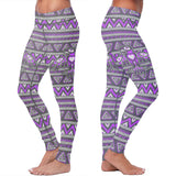 Purple and Gray Native Bird Pattern Leggings