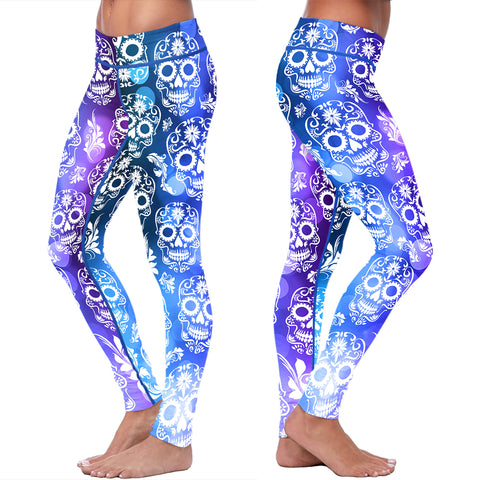 Blue and  Purple Sugar Skulls