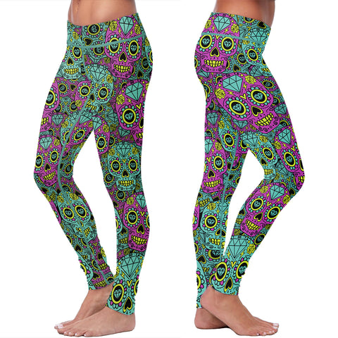 Blue and Purple Sugar Skulls