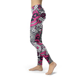 Pink and White Sugar Skull Leggings