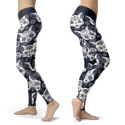 Sugar Skull Cats Leggings