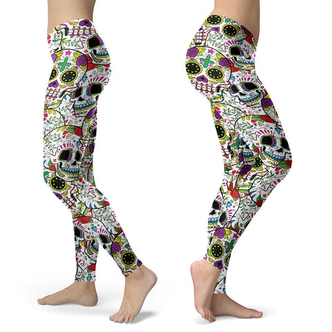 Really Colorful Sugar Skull Leggings