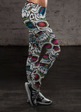 Colorful Sugar Skull Leggings
