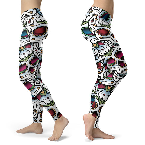 Colorful Sugar Skull Leggings