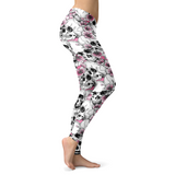Pink and White Flower Leggings