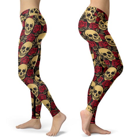 Rose Skull Leggings