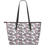 Pink Skulls Leather Tote