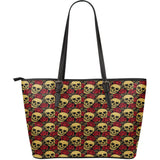 Rose Skull Leather Tote