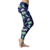 Hippie Vans, Cars and Bicycles with Surf Board Leggings