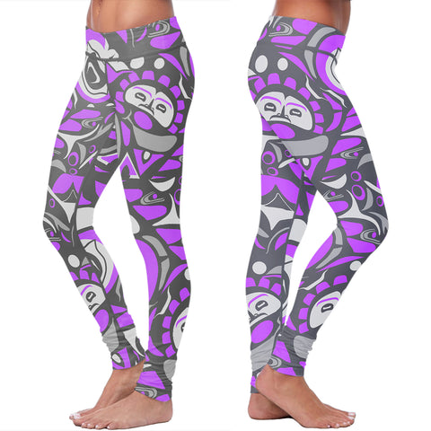 Purple and Gray Native Pattern Leggings