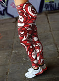 Red and White Native Pattern Leggings