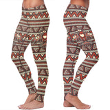 Brown and Orange Native Bird Pattern Leggings