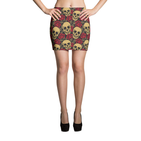 Rose Skulls Mini Skirt