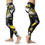 Black and Yellow Triangle Leggings